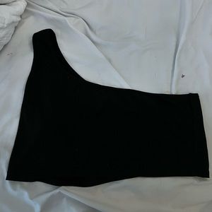 Shein black one shoulder tank top